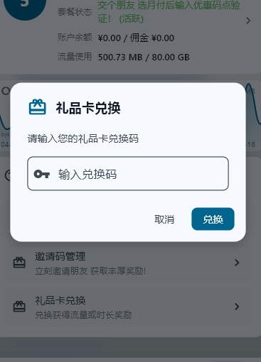 优惠码界面